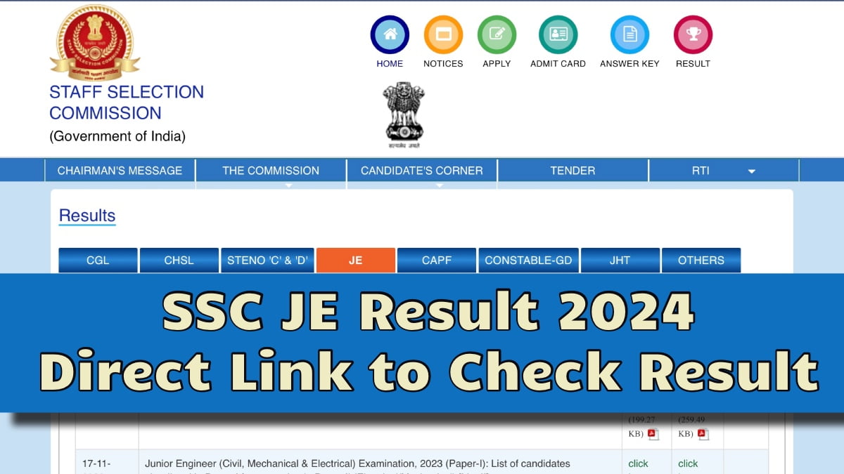 SSC JE Result