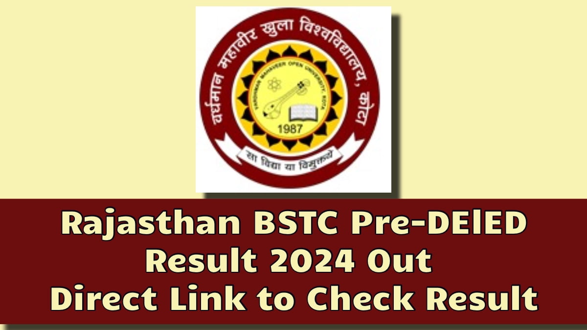 Rajasthan BSTC Pre-DElED Result