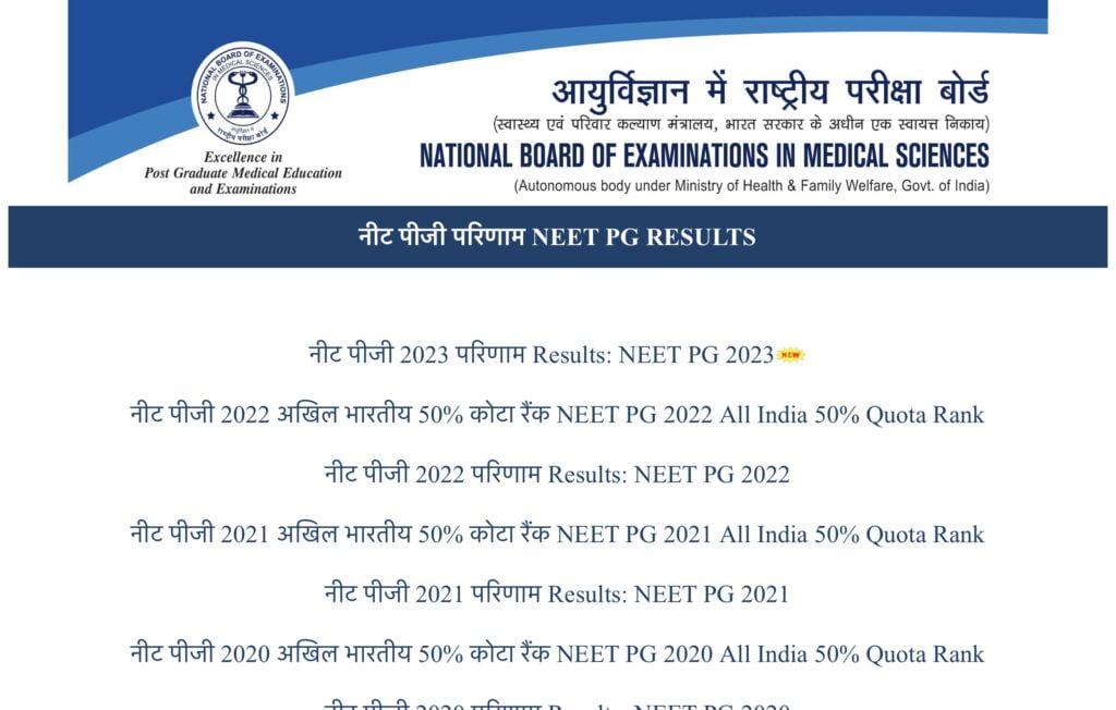 NEET PG Result