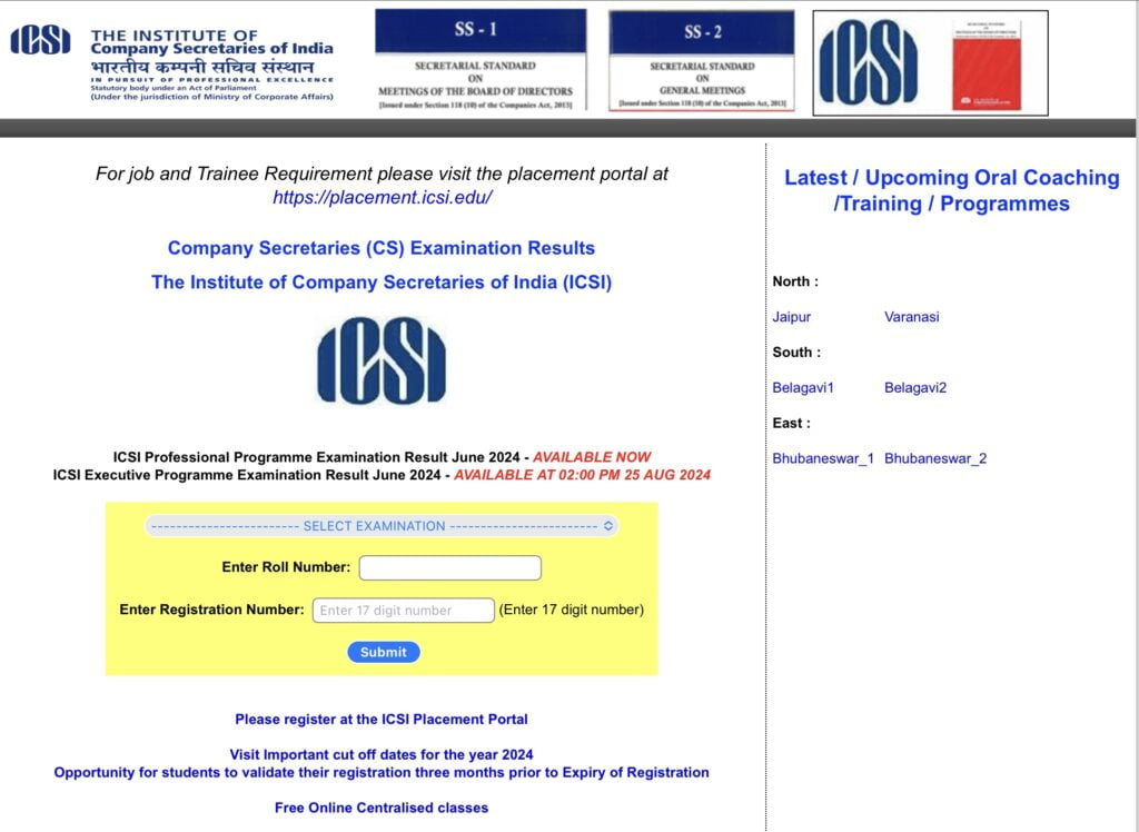 ICSI CS Executive Result
