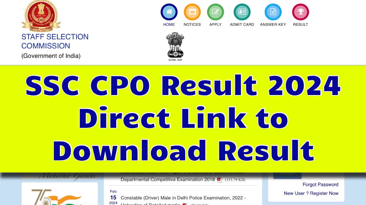 SSC CPO Result