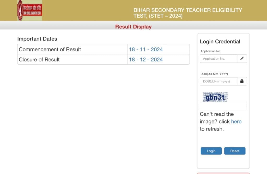 Bihar STET Result
