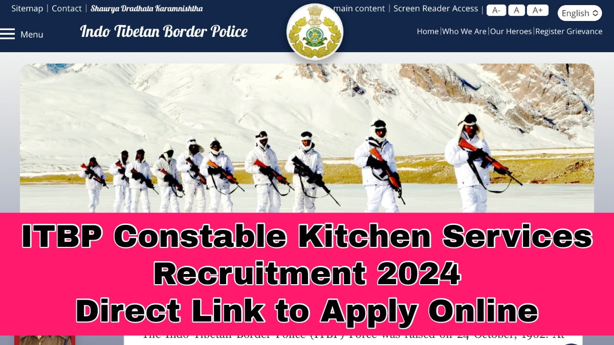 ITBP Constable Kitchen Services Exam