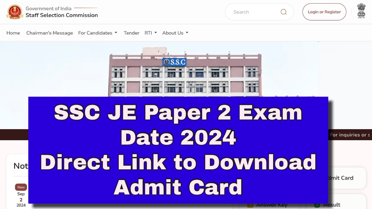 SSC JE Paper 2 Exam Date