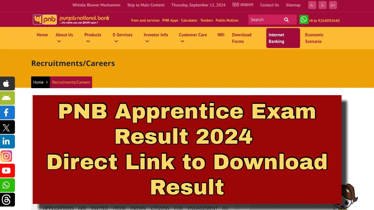 PNB Apprentice Exam Result