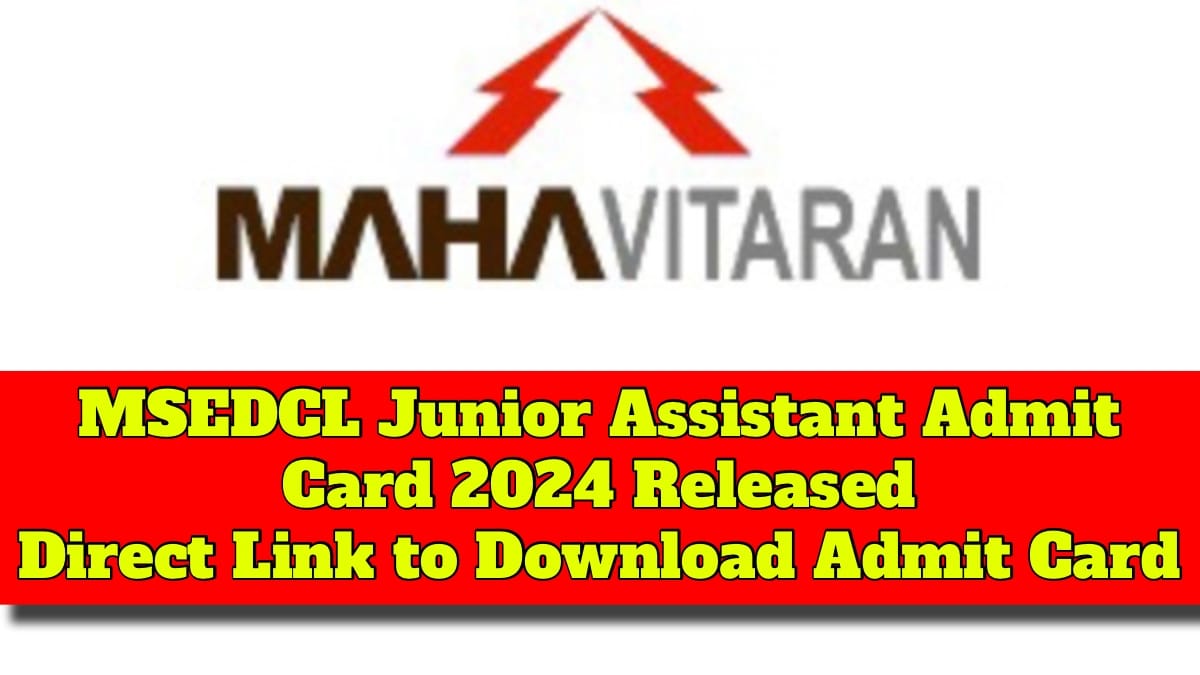 MSEDCL Junior Assistant Admit Card
