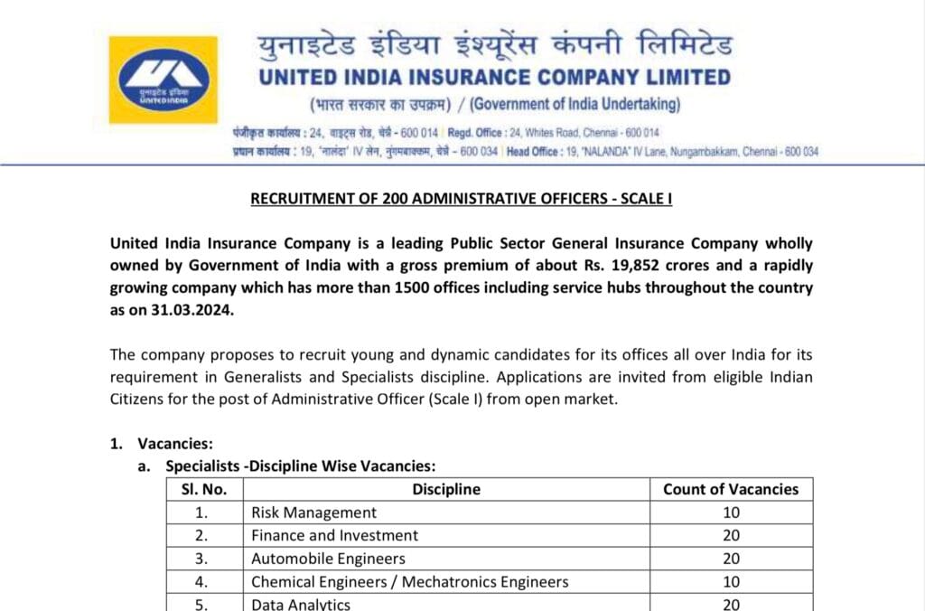 UIIC AO Recruitment