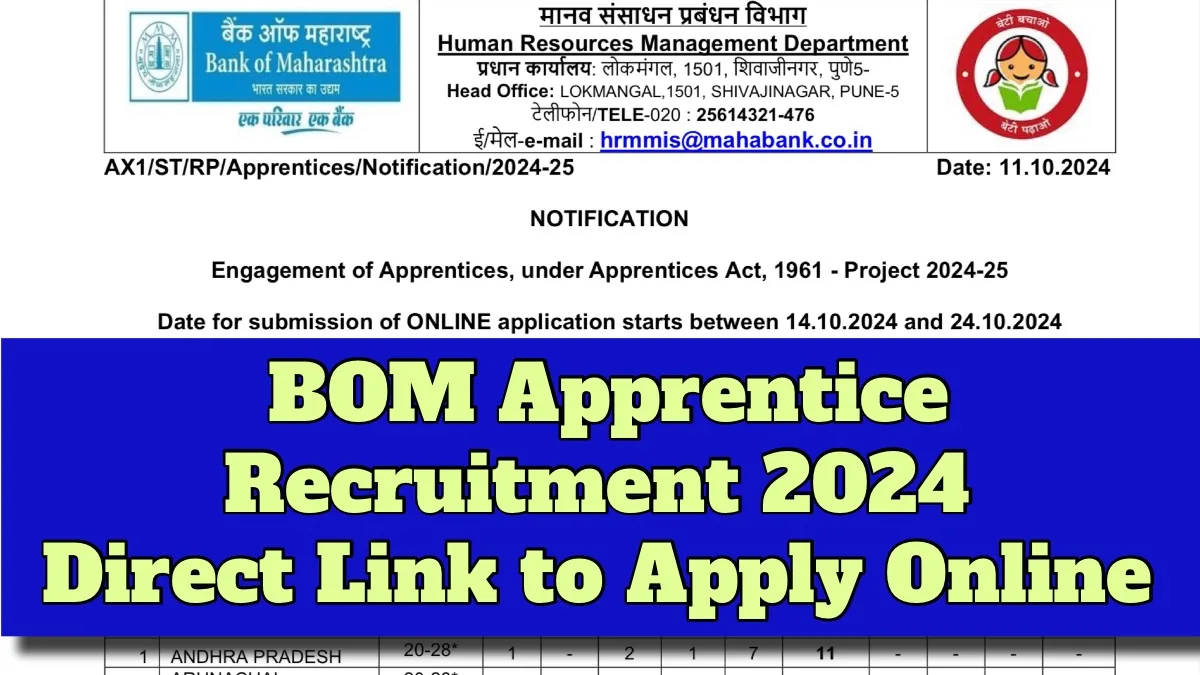 BOM Apprentice Recruitment