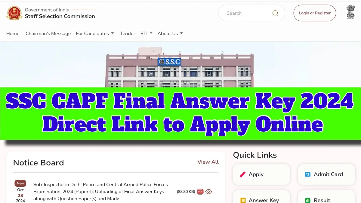 SSC CAPF Final Answer Key
