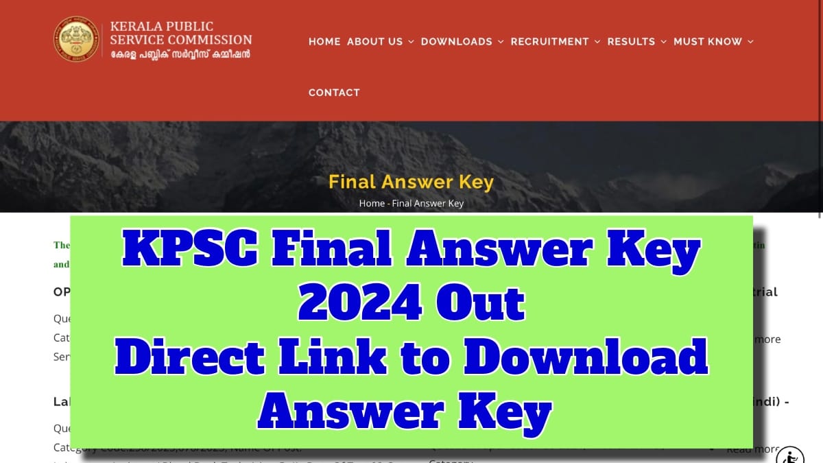 KPSC Final Answer Key