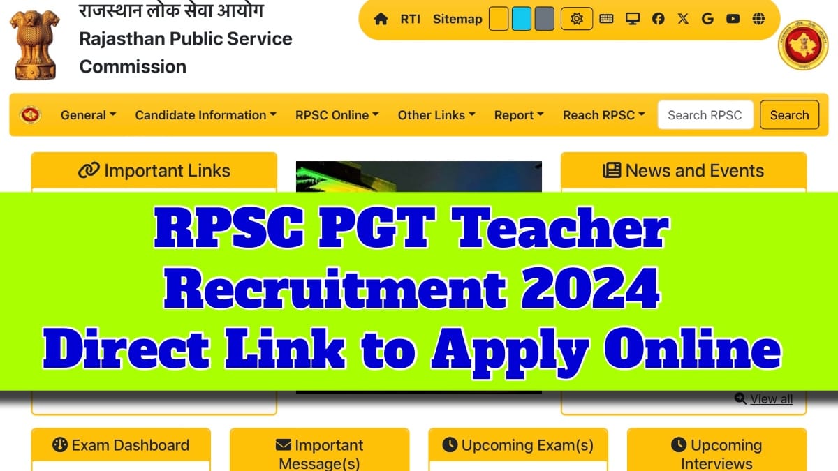 RPSC PGT Teacher Recruitment