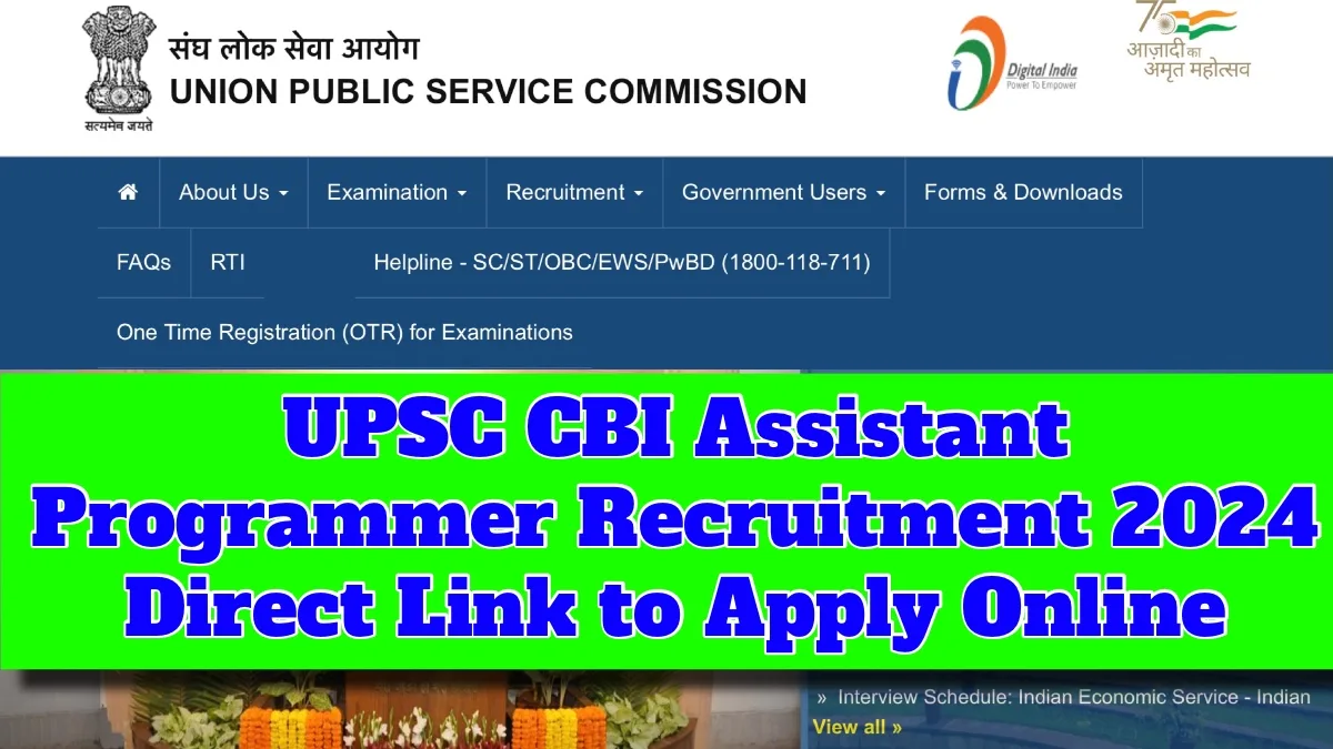 UPSC CBI Assistant Programmer Recruitment