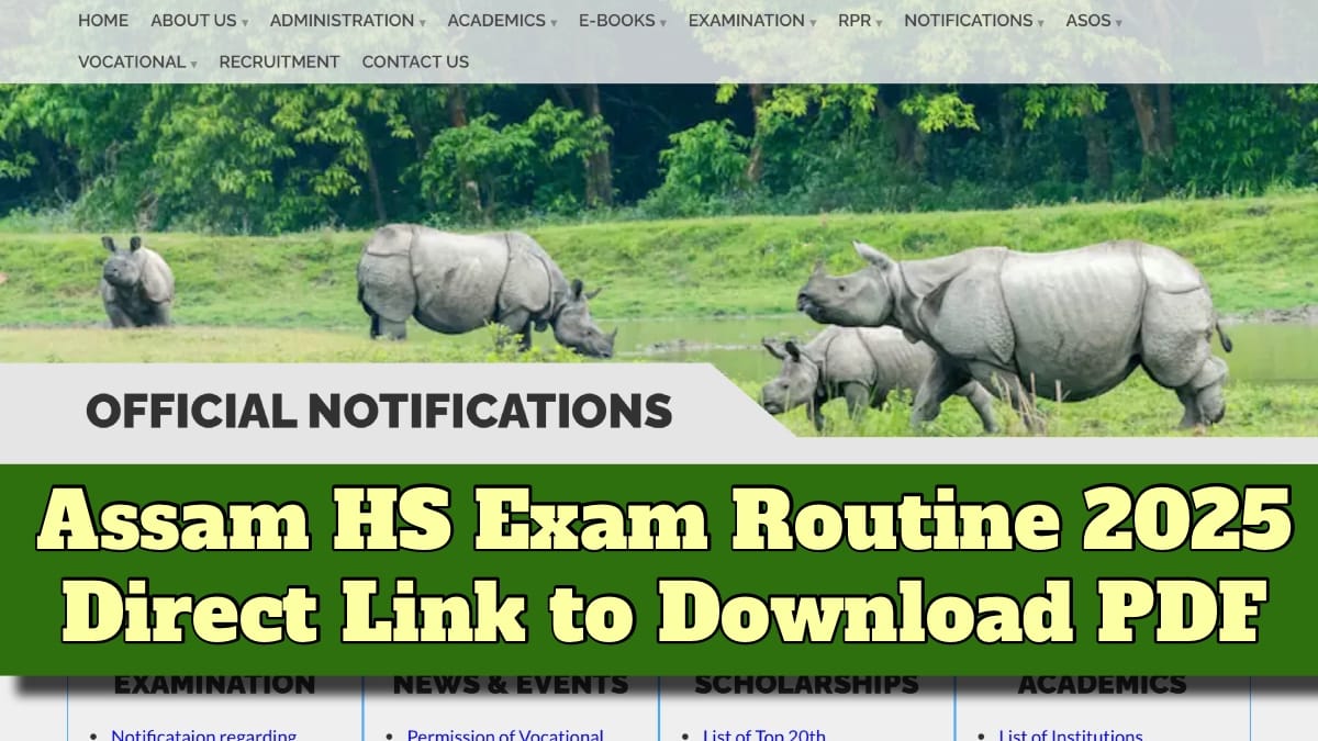 Assam HS Exam Routine
