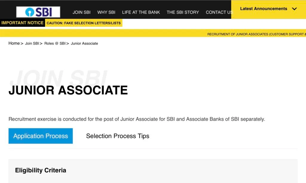 SBI Junior Associates 