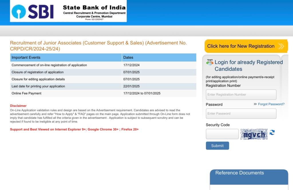 SBI Clerk Recruitment 2024 Apply Online