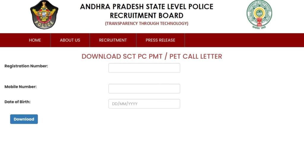 AP Police Constable Admit Card