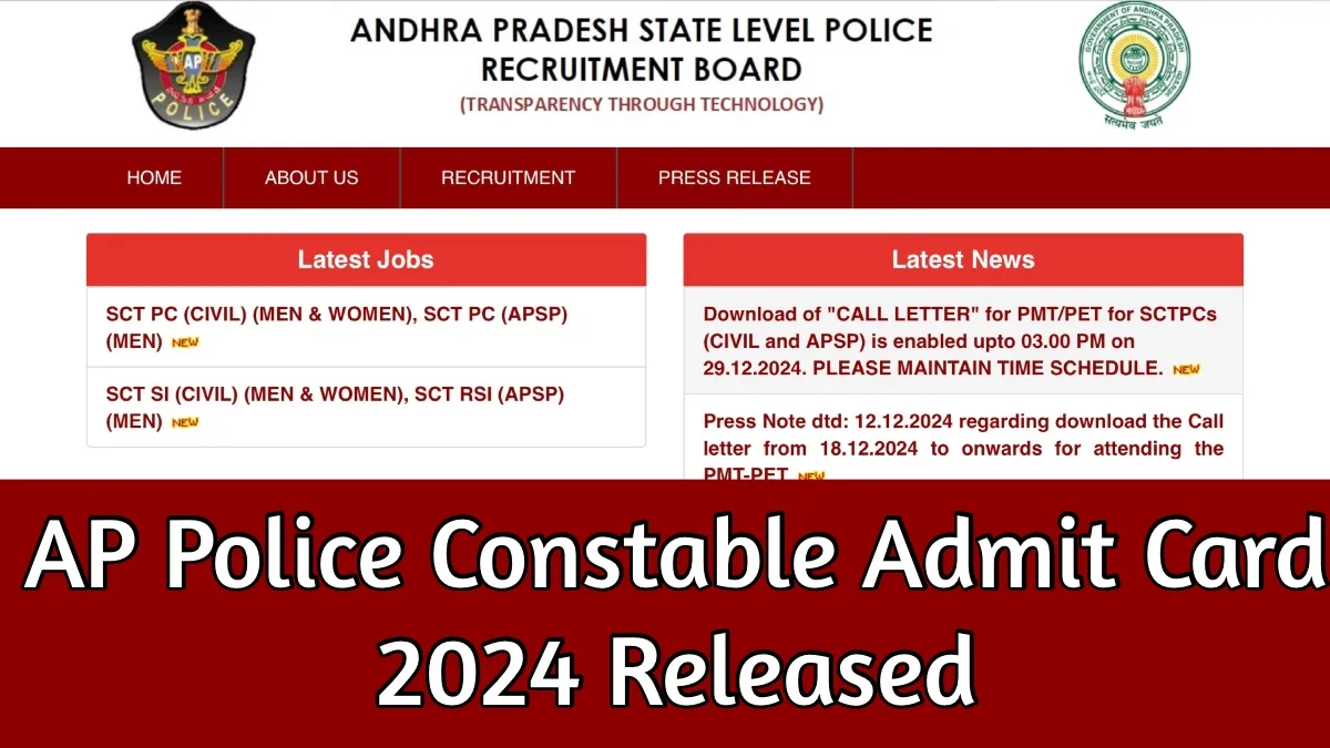 AP Police Constable Admit Card