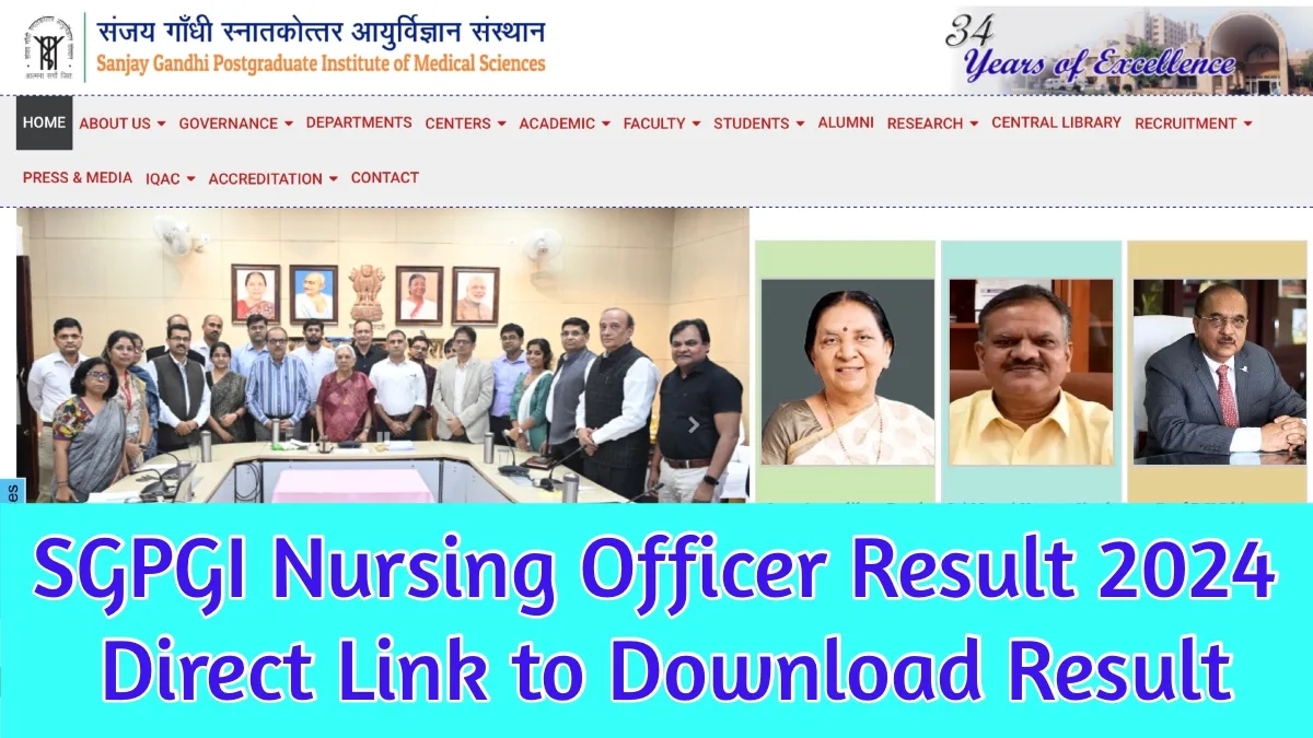 SGPGI Nursing Officer Result