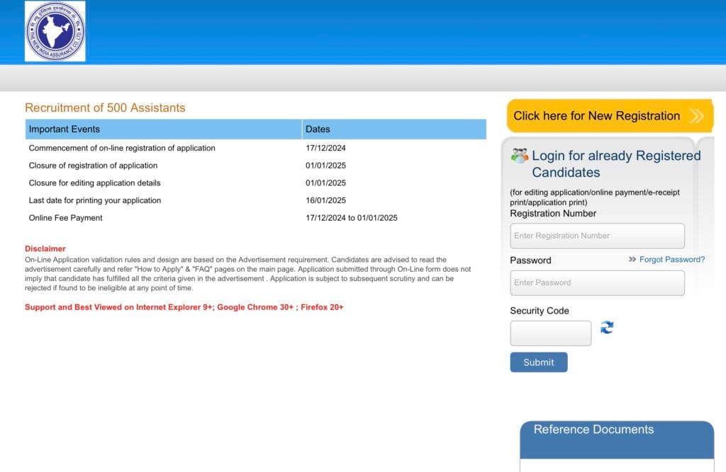 NIACL Assistant Recruitment 2024 Apply Online