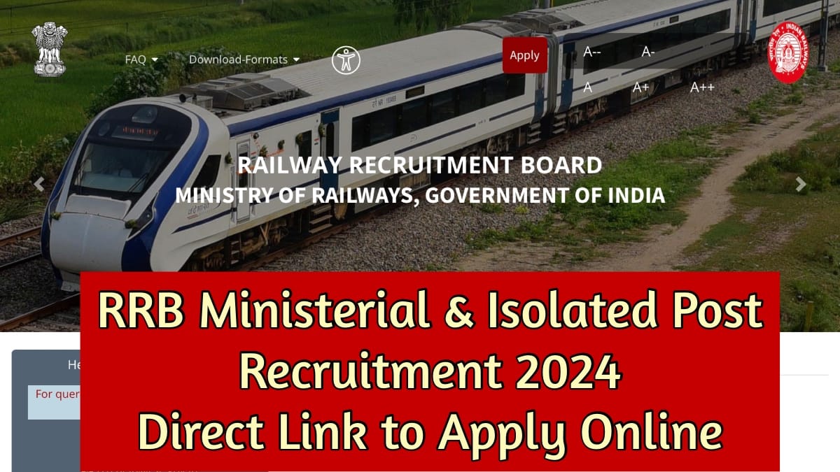RRB Ministerial And Isolated Post Recruitment