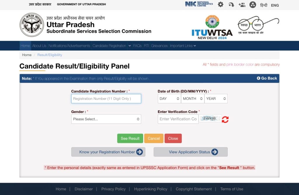 UPSSSC Homeopathic Pharmacist Eligibility Result