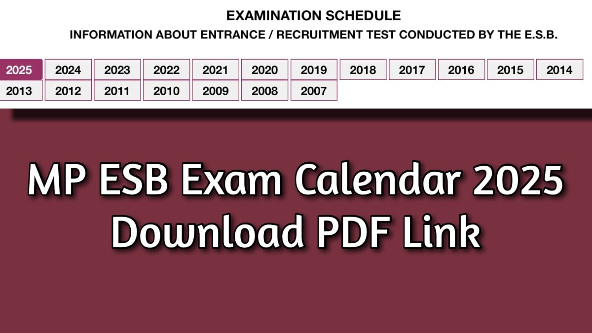 MP ESB Exam Calendar