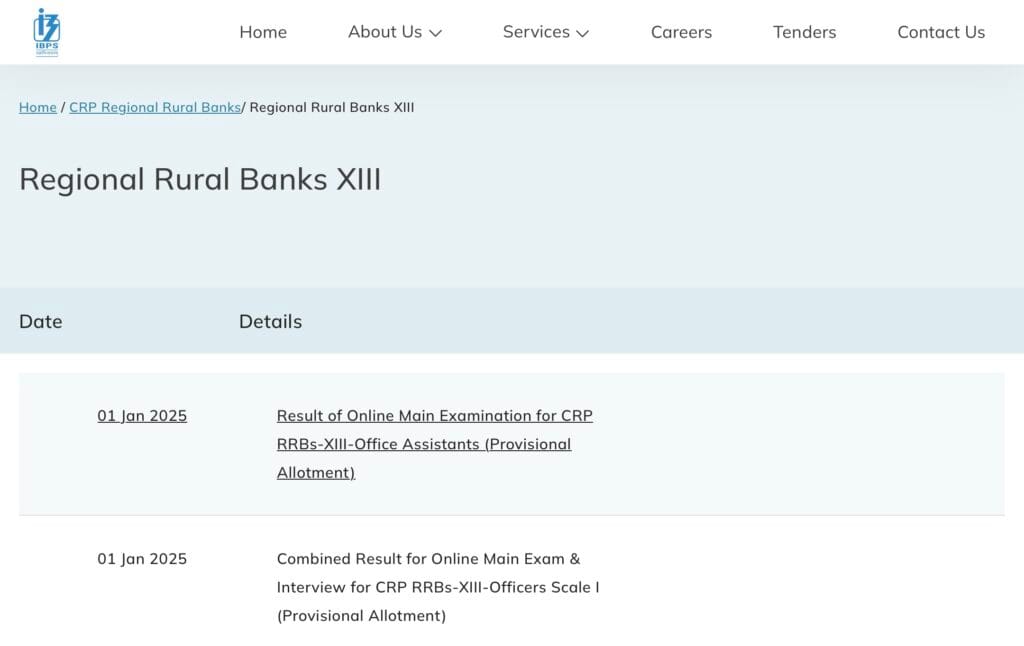 IBPS RRB 13th Final Result