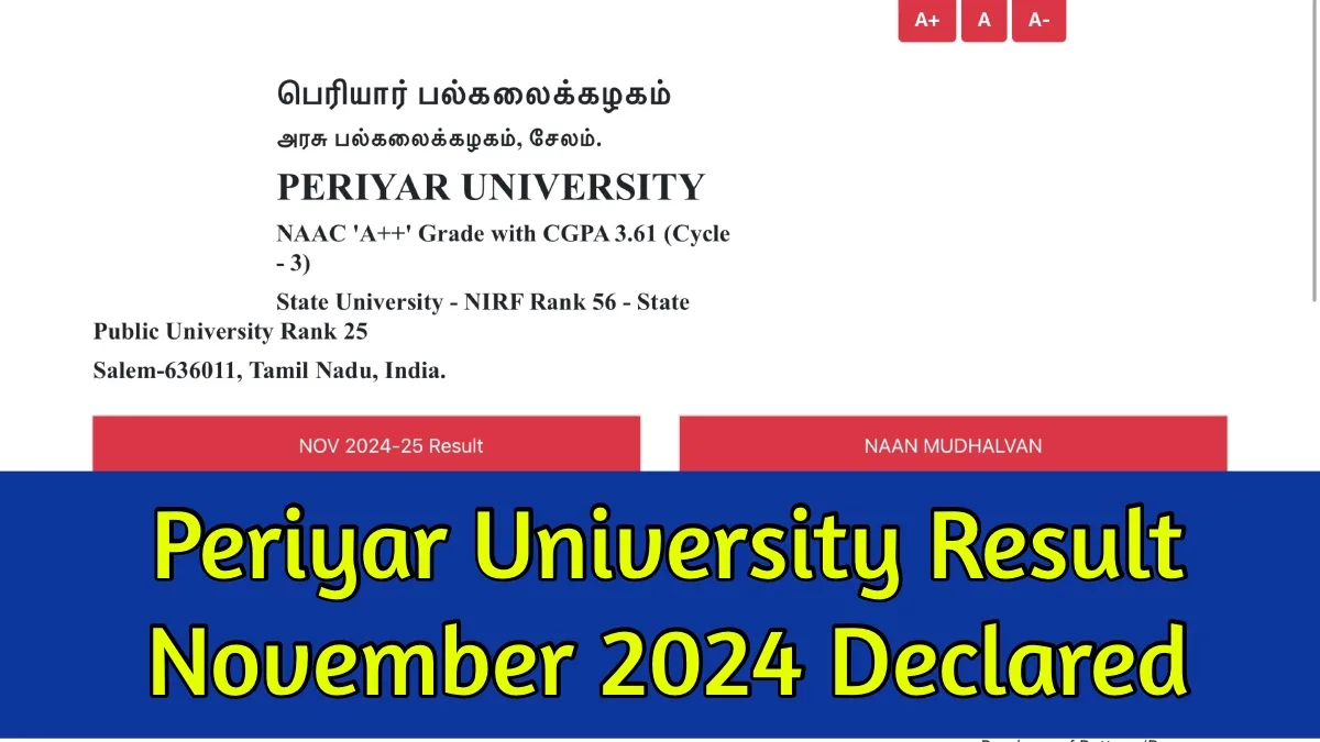 Periyar University Result