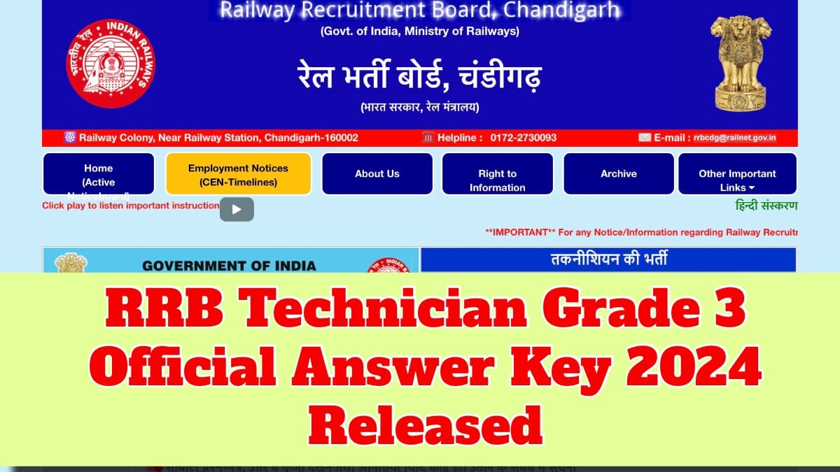 RRB Technician Grade 3 Answer Key